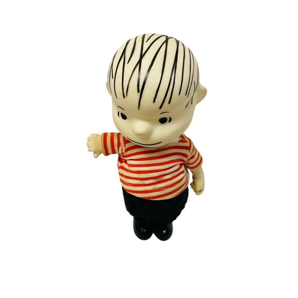 Vintage Linus Van Pelt Figure In Striped Shirt & Black Pants - Picture 4 of 5